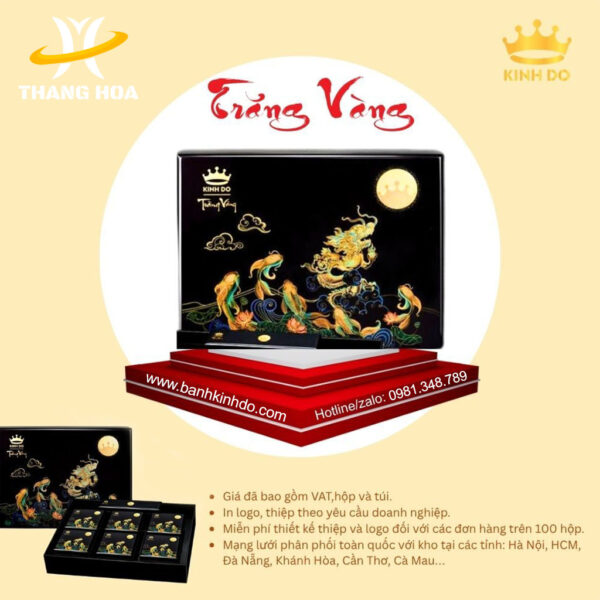 Bánh trung thu Kinh Đô Trăng vàng Long Ngư Vọng Nguyệt - Hộp 6 bánh