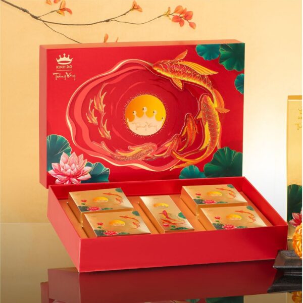 Bánh trung thu Kinh Đô Trăng vàng Hoàng Kim Vinh Hiển Đỏ